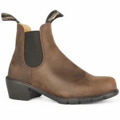 Blundstone #1673 Women's Series Heeled Boot In Antique Brown