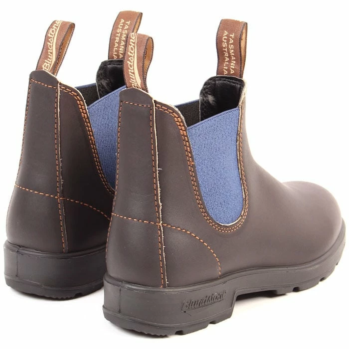 Blundstone #578 Original 500 Boot In Stout Brown With Blue Elastic - Image 2