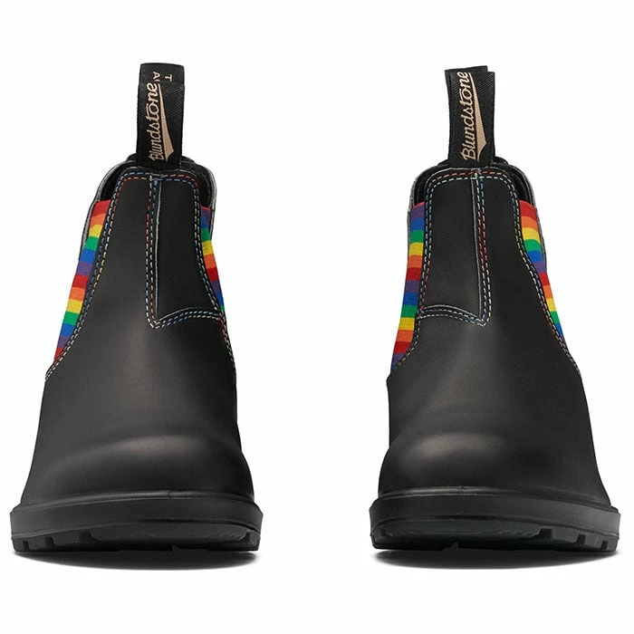 Blundstone #2105 Original Boot In Black With Rainbow Elastic - Image 2